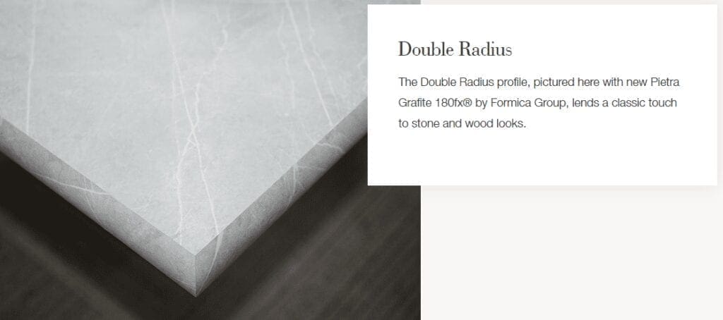 Formica double radius countertop edge