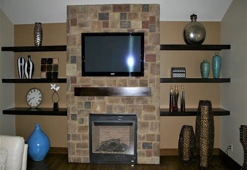 Mantle and book shelves by S&W Cabinets