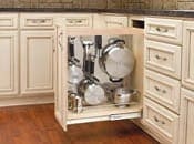 base cabinet pullout with stainless panel