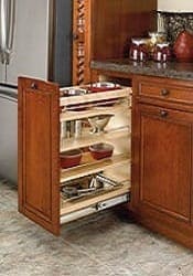 base cabinet pullout with wood adjustable shelves