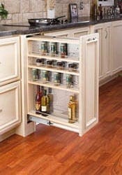 filler pullout organizer with wood adjustable shelves