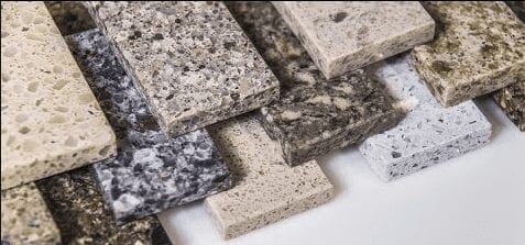 individual slabs of granite